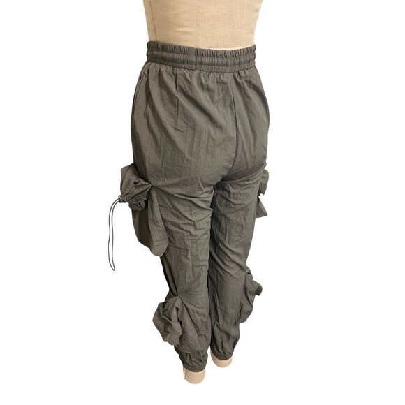 Boohoo Womens Drawstring Cargo Pants With Ruched Details Size 6 - Picture 7 of 9